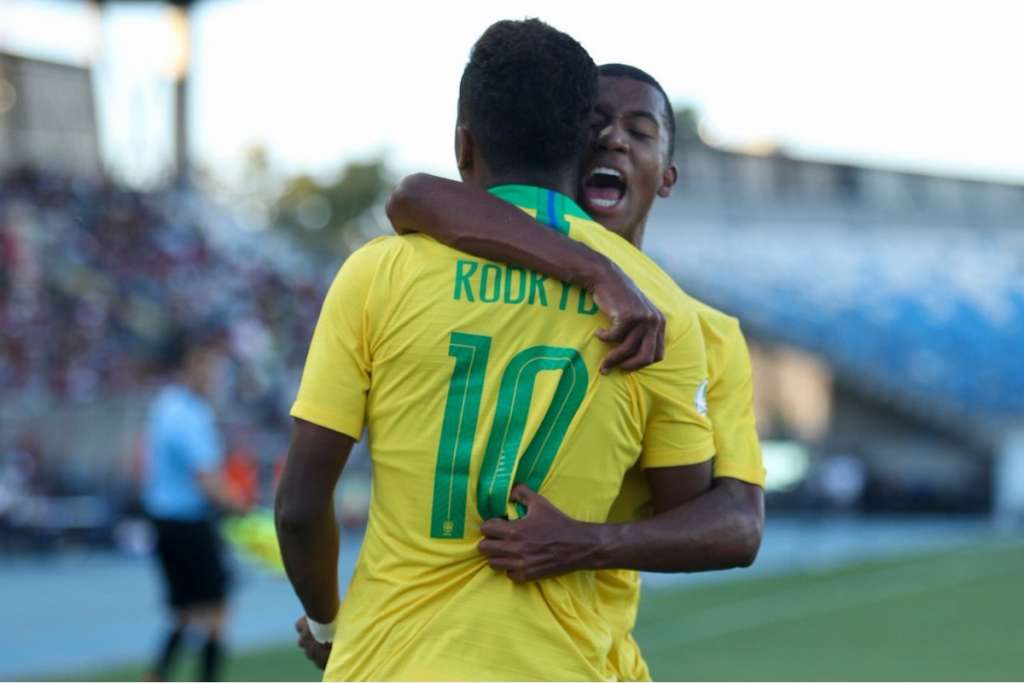 Com gols de Rodrygo, Brasil vence a 1ª no Sul-Americano Sub-20