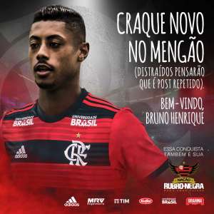 Carioca: Flamengo oficializa contratação do atacante Bruno Henrique