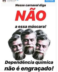 Contra vício por drogas, Casagrande condena uso de máscara de Fábio Assunção
