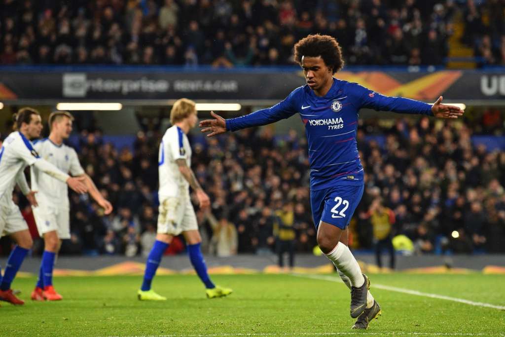 LIGA EUROPA: Willian marca, Chelsea bate o Dínamo de Kiev e encaminha vaga