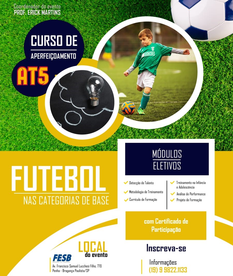 Curso de Aperfeiçoamento AT5 busca aperfeiçoamento dos profissionais do futebol