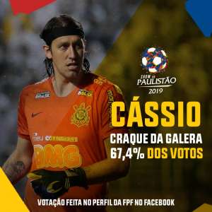 Cássio supera concorrência e fatura título e prêmio de Craque da Galera do Paulistão
