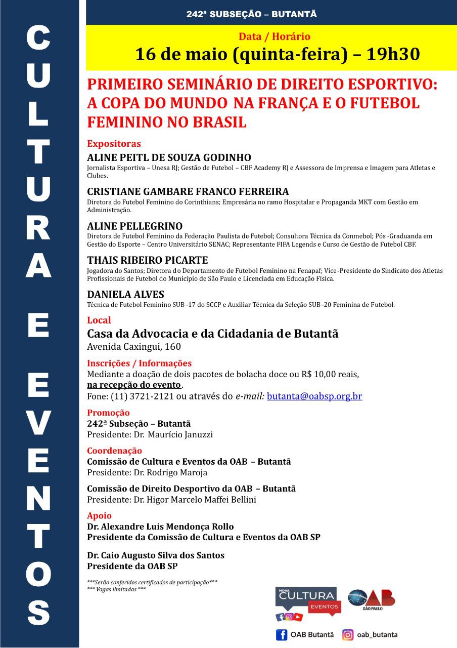 Fenapaf presente em Seminário de Direito Esportivo