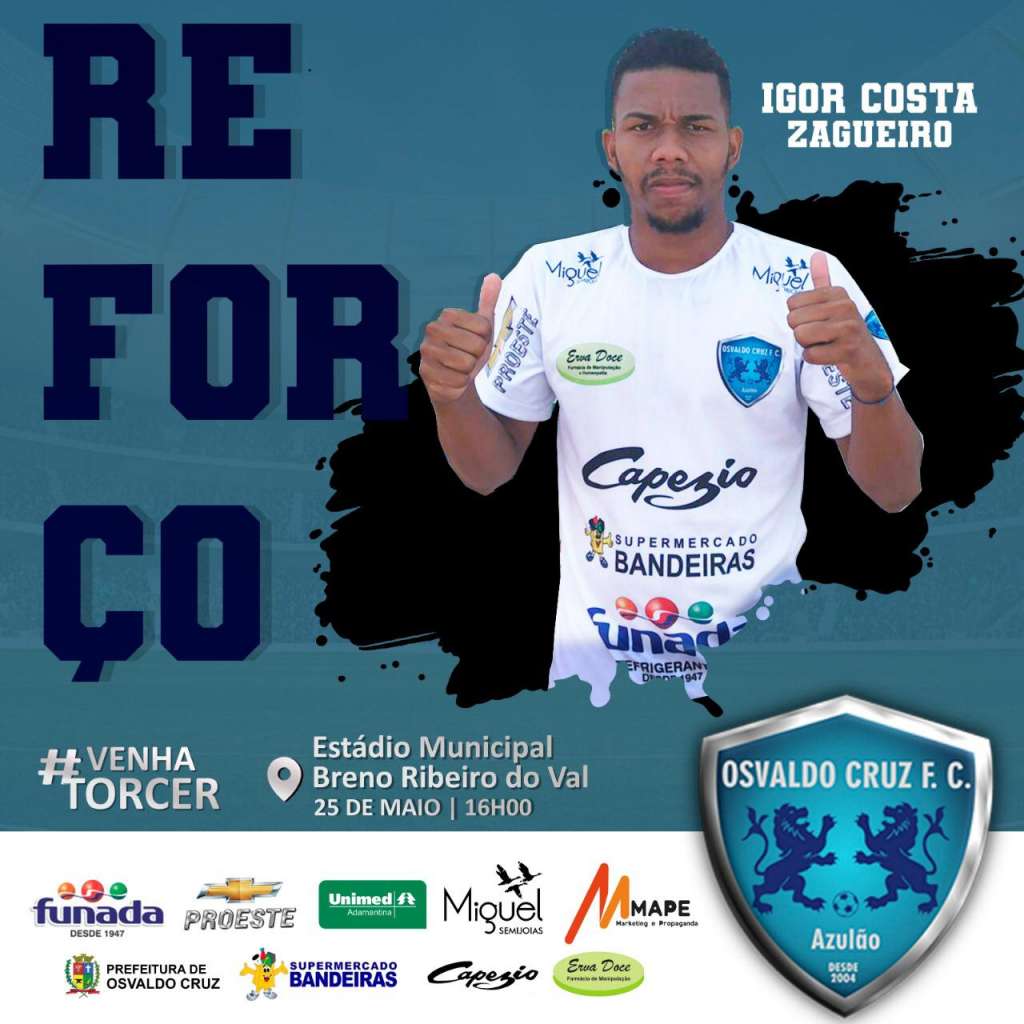 Osvaldo Cruz contrata zagueiro revelado na base do Corinthians