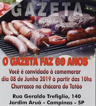 O Gazeta comemora 69 anos e você é o convidado de honra - Divulgação