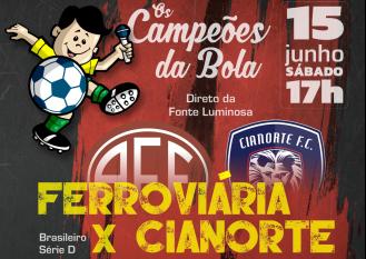 A partida entre Ferroviária e Cianorte terá transmissão da Rádio Futebol Interior em parceria com a Rádio Cultura de Araraquara – AM 790 e FM 97,3