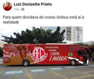 Presidente de time da Segundona tenta iludir torcida com 'novo ônibus' e bomba na web