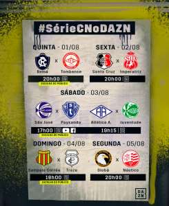 DAZN transmite cinco jogos da Série C entre sexta e segunda; saiba como assistir!