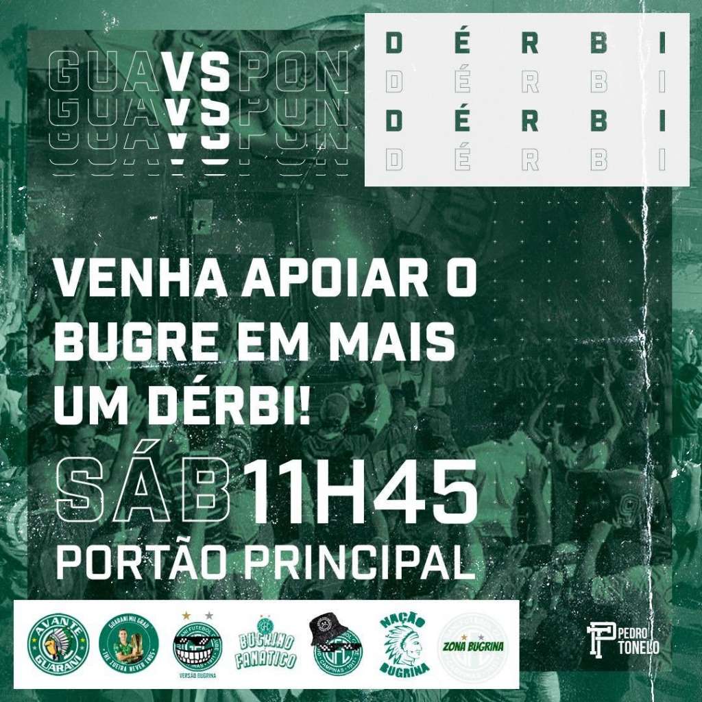 Nas redes sociais, torcedores se organizam para apoiar o Guarani antes de Dérbi 194 - Arte: Pedro Tonelo