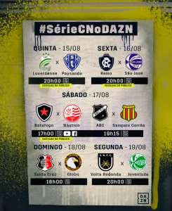 Começando nesta quinta, DAZN transmite seis jogos da penúltima rodada da Série C