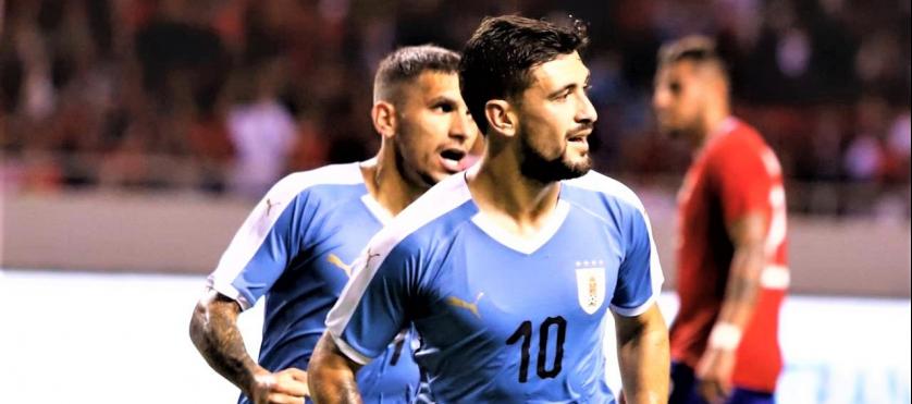 AMISTOSOS: Sem Suárez e Cavani, Uruguai bate Costa Rica com um gol de Arrascaeta