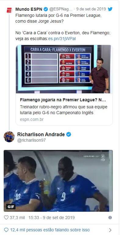 Atacante da Seleção ironiza treinador do Flamengo e irrita torcida rubronegra