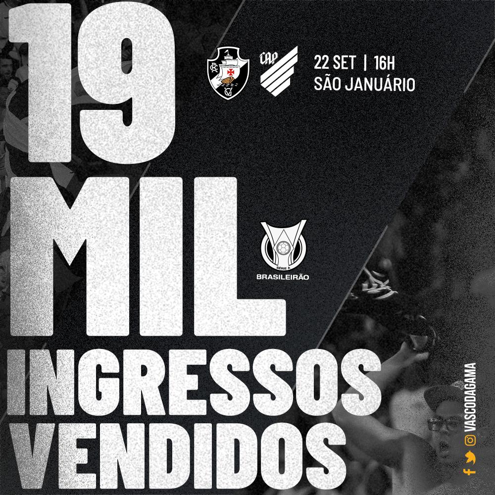 Na busca por 2.ª vitória seguida, Vasco terá São Januário lotado contra Athletico