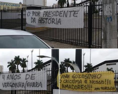 ​Torcida de time ameaçado na Série B protesta contra presidente