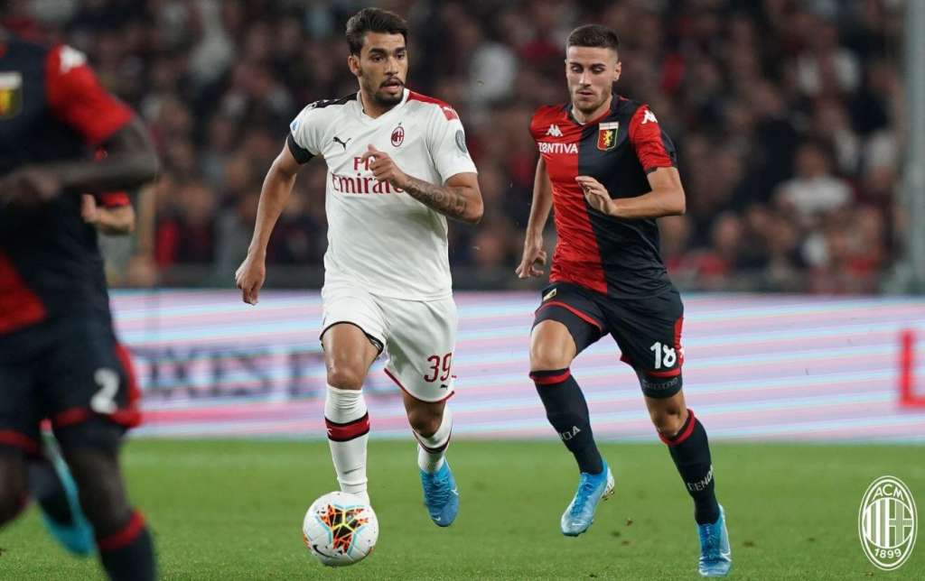 O brasileiro Lucas Paquetá deu uma assistência na vitória do Milan sobre o Gênoa
