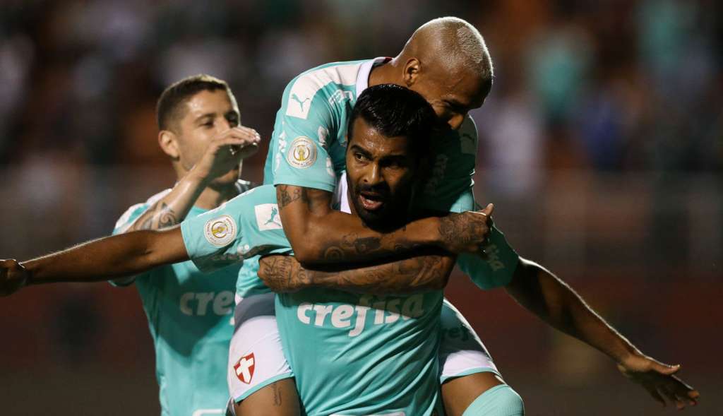 Thiago Santos marcou o único gol na vitória do Palmeiras (Foto: César Greco/Agência Palmeiras)