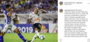 Expulso, jogador do Atlético-MG confirma revide, mas pede desculpas nas redes sociais