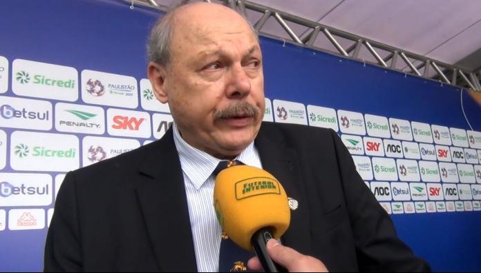José Carlos Peres é presidente do Santos e falou com a TV FI após o Conselho Técnico do Paulistão 2020. - Divulgação