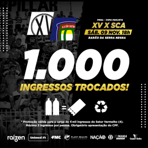 Copa Paulista: XV de Piracicaba inicia trocas do Programa Futebol Sustentável