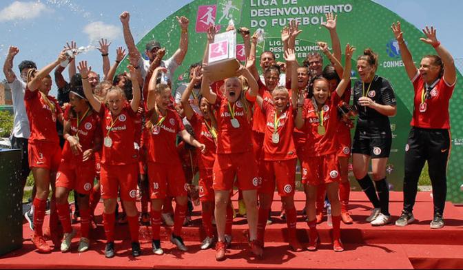 O Inyternacional venceu a Chapecoense, por 1 a 0, e sagrou-se campeão da Liga de Desenvolvimento de Futebol 2019 que foi realizada em Criciúma (SC) - Israel de Oliveira/Divulgação Liga 2019