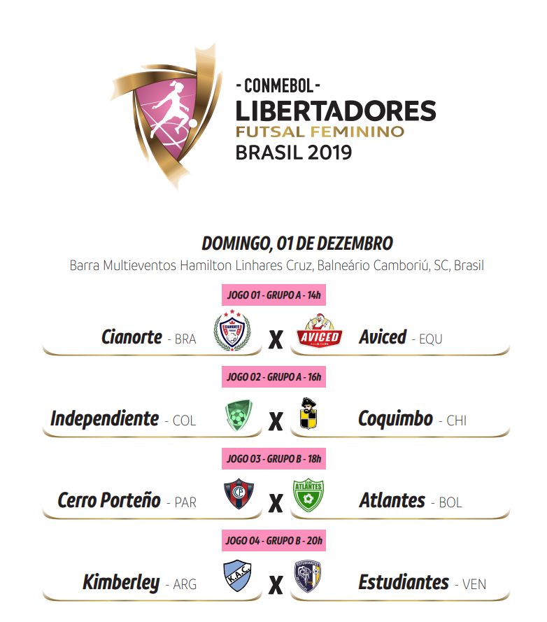 Libertadores de Futsal Feminino começa neste domingo. Confira os jogos!