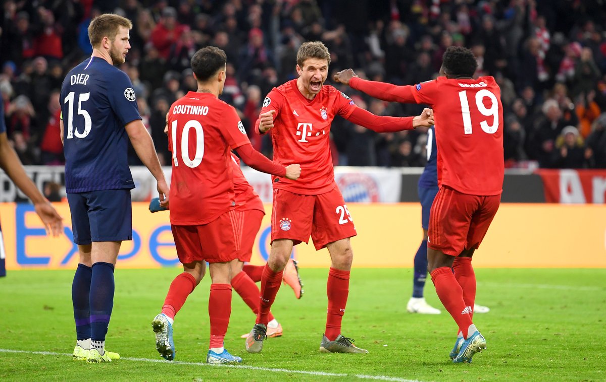 LIGA DOS CAMPEÕES: Bayern supera Tottenham e mantém 100% de aproveitamento