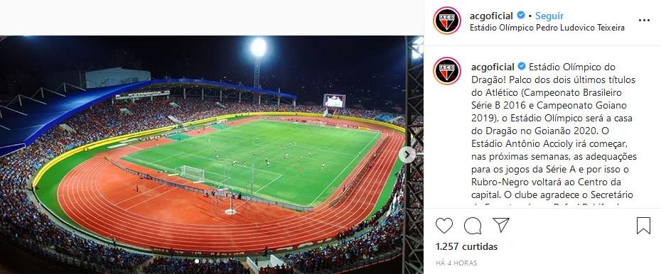 Atlético-GO define estádio que mandará seus jogos pelo Goianão 2020