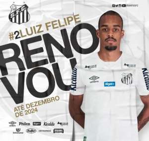 Santos anuncia renovação do contrato do zagueiro Luiz Felipe até 2024