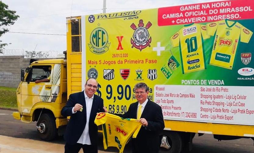 Edivaldo Ferraz e o presidente do Mirassol, Edson Ermenegildo