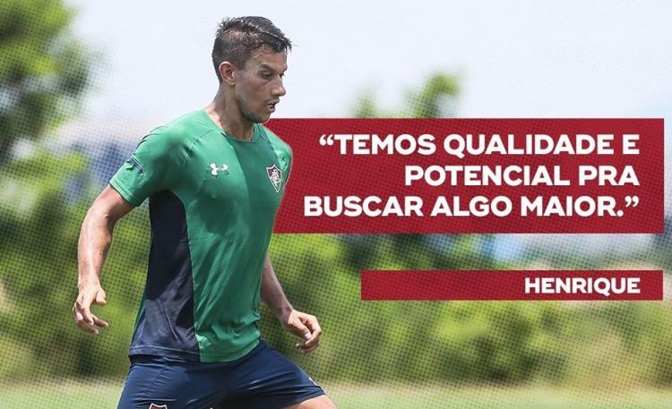 Em apresentação no Fluminense, Henrique se diz encantado por jogar no clube