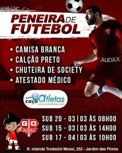 Fique ligado! Audax realiza peneira em busca de jovens talentos