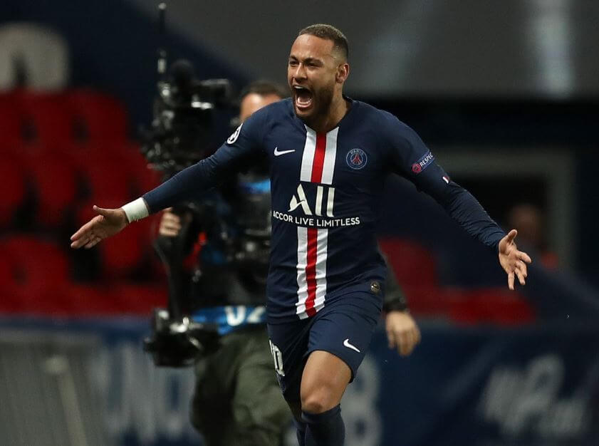 Neymar marcou o primeiro gol do PSG sobre o Borussia Dortmund