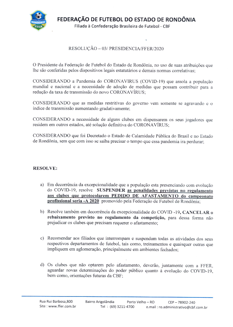 Rondoniense: Federação cancela rebaixamento e outras punições