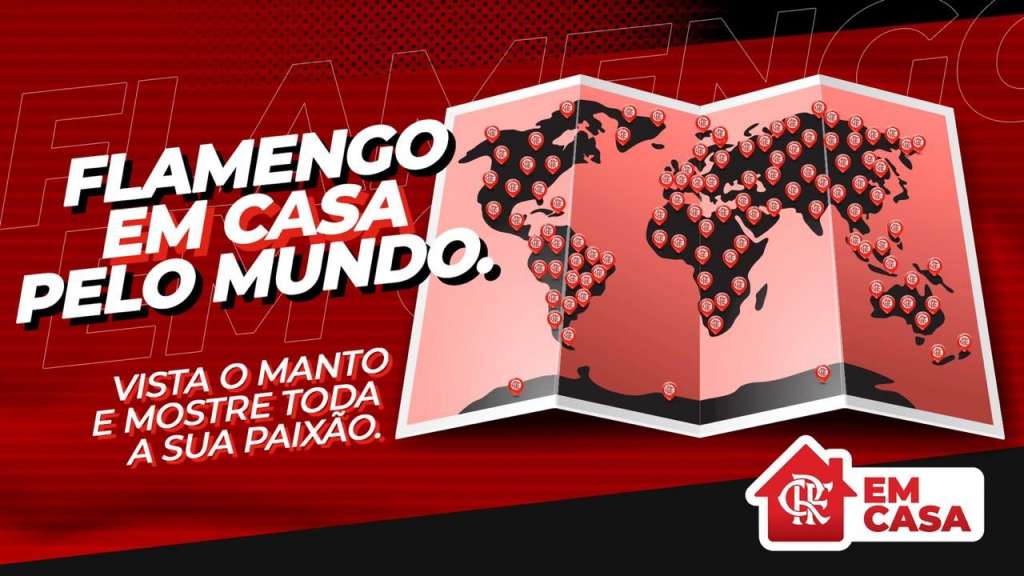 Flamengo lançou a #FlaEmCasaPeloMundo (Foto: Divulgação)