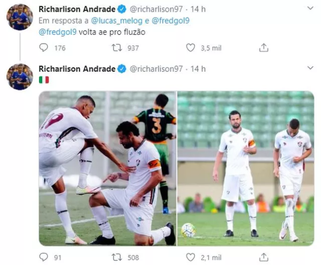 Atacante da Seleção ‘clama’ nas redes sociais por volta de ídolo ao Fluminense