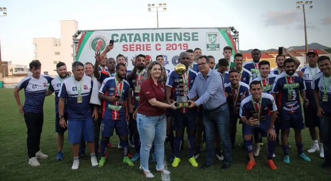  Caçador foi campeão catarinense da Série C de 2019 — Foto: Comunicação/FCF 