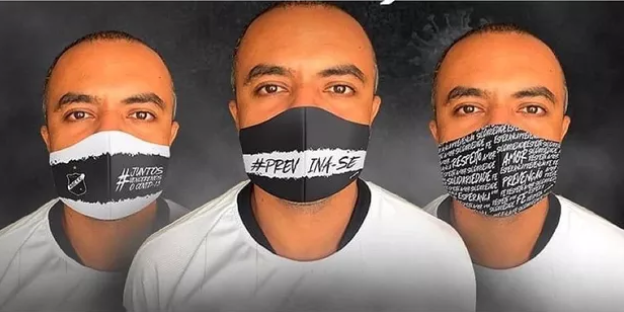 Imagina se a moda pega? Máscara com escudos de ABC e América-RN estão sendo vendidas