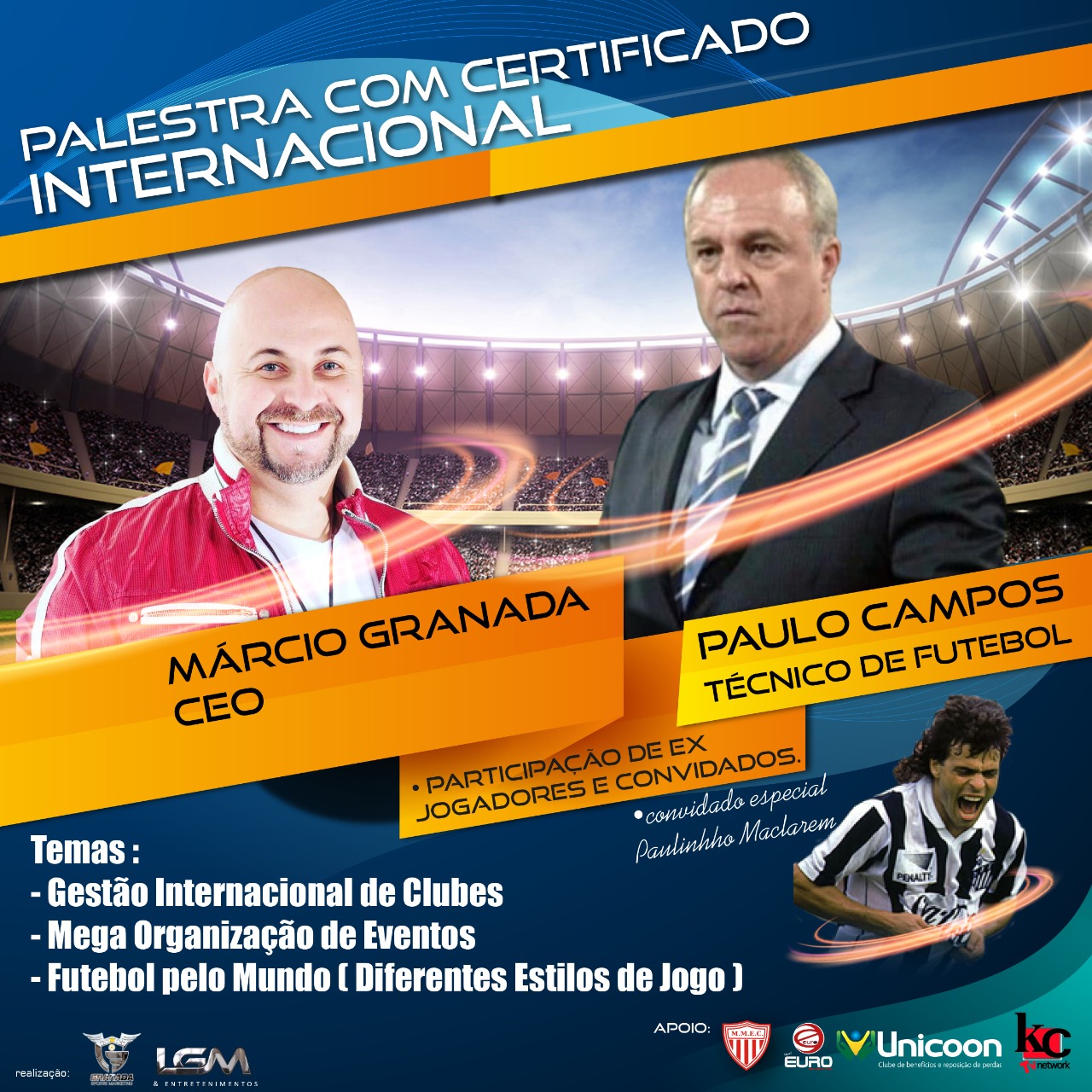 Palestras com personalidades da bola darão certificado internacional