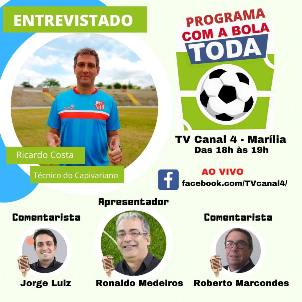Ricardo Costa, técnico do Capivariano, é o convidado da TV Canal 4
