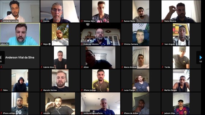 Jogadores do Cruzeiro têm primeiro contato com Enderson por videoconferência
