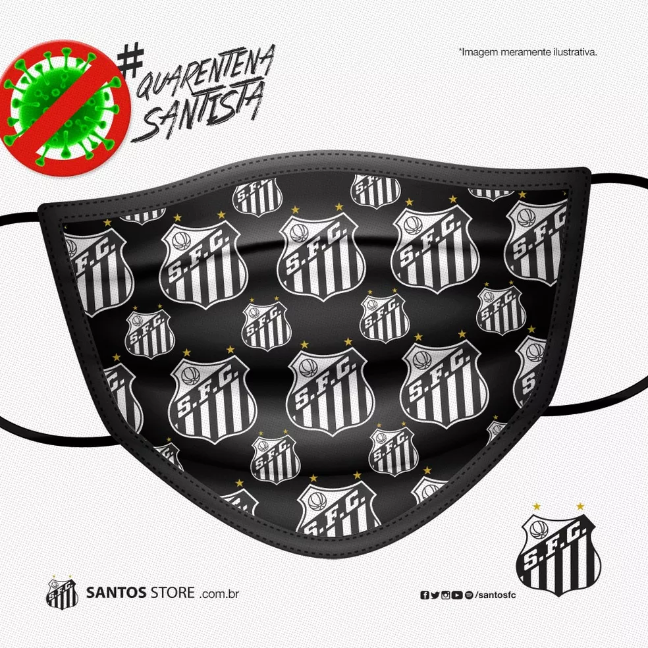 Santos segue rival e lança máscara personalizada; parte do valor será doada