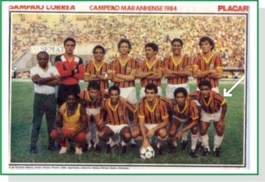 Bimbinha, último agachado, no Sampaio de 1984 (Revista Placar)