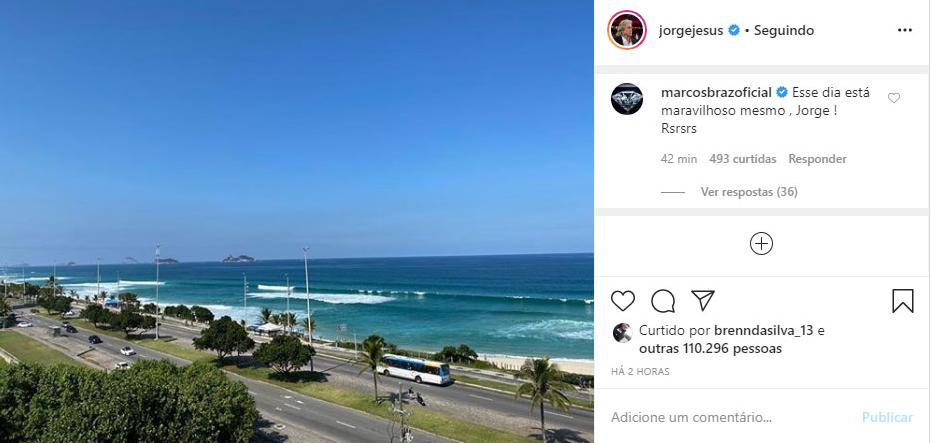 Dirigente do Flamengo comenta publicação de Jorge Jesus e torcedores sonham