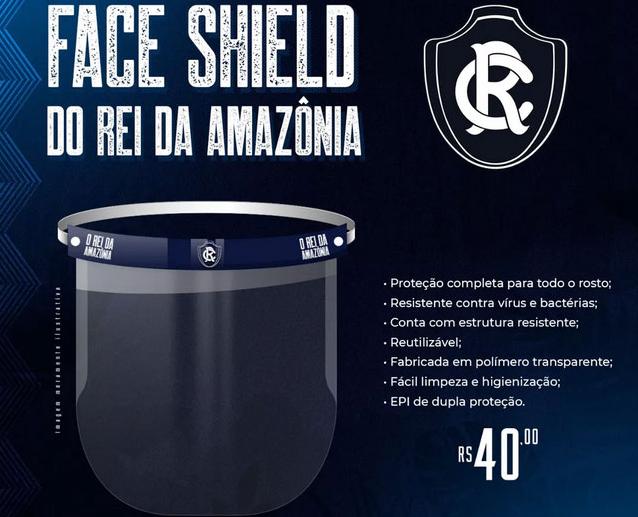 Clube da Série C inova e lança “face shield” personalizado contra o Covid-19