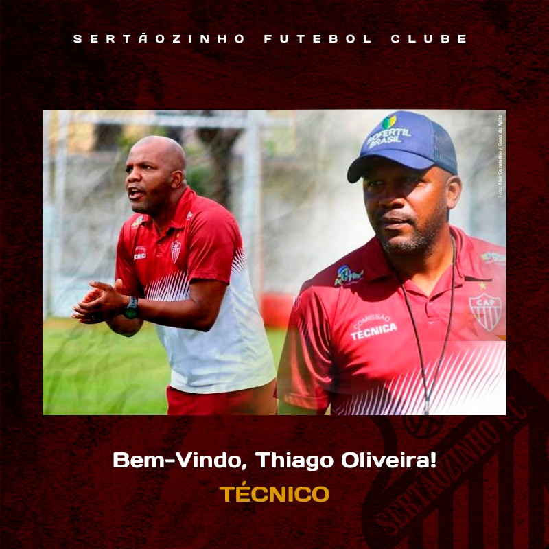 Paulista A2: Thiago Oliveira é o novo treinador do Sertãozinho para retomada