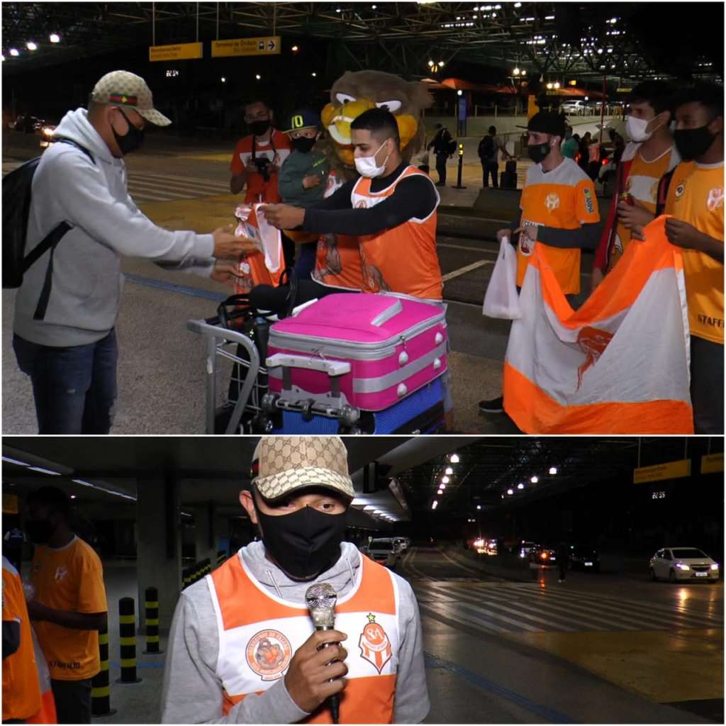 Com status de ídolo, meia é recepcionado no aeroporto por torcida de time do Paulista A2
