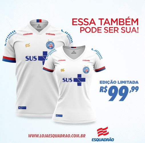 Sucesso total! Com homenagem ao SUS, Bahia vende mais de duas mil camisas em 24h