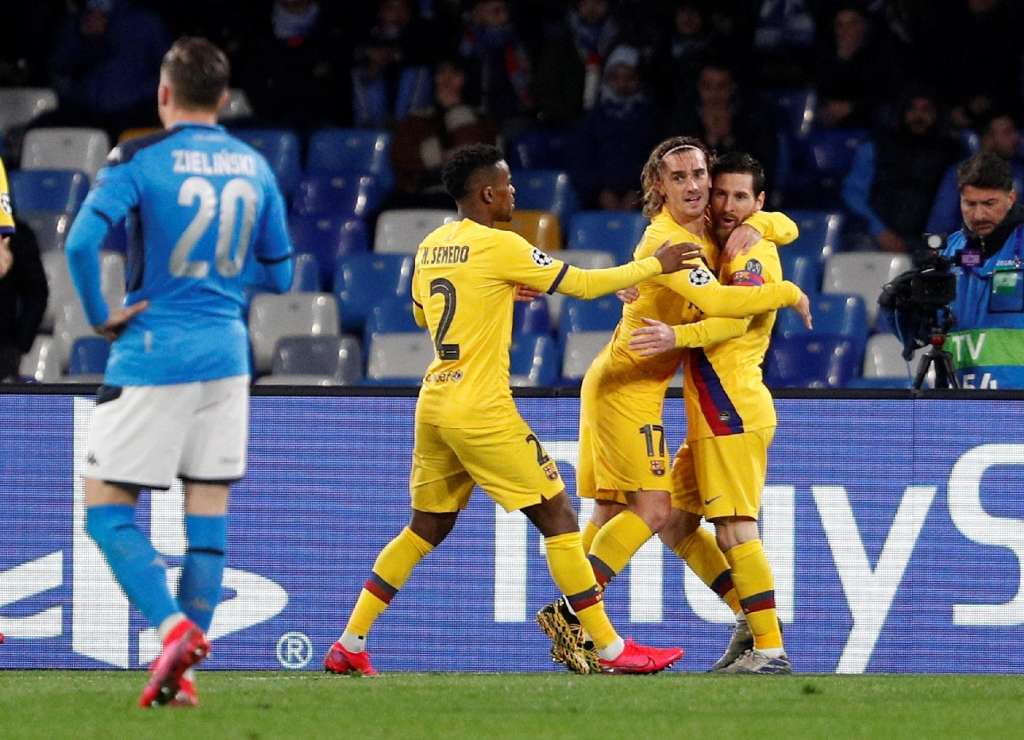 Liga dos Campeões: Napoli pressiona Uefa para mudar local de jogo contra o Barcelona