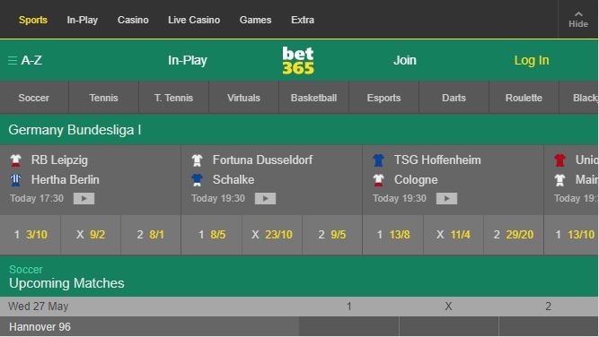 Bet365 Futebol odds & Palpites