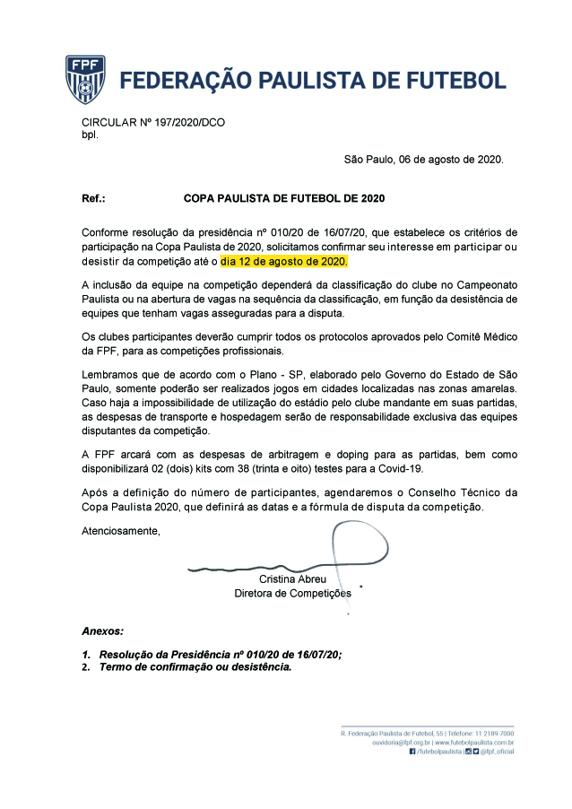 Paulistão pode mudar seu regulamento devido ao corte de vagas certas para a  Copa do Brasil; entenda